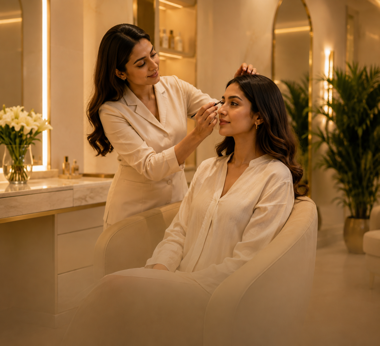 Beauty service and finishing details at Auréance Studio