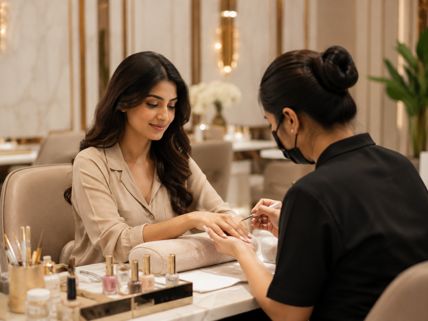 Professional nail care service at Auréance Studio